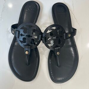 Black Logo Sandals